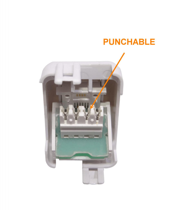 Roseta RJ11/RJ14 6P4C Tekna Blanca Clickbox