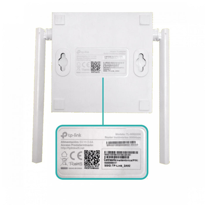 Router inalámbrico TP-LINK con 2 LAN, 300mbps, 2 Clickbox
