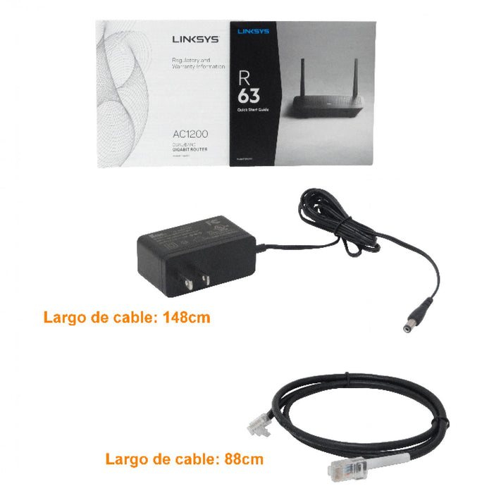 Router WiFi AC1200 con 4 puertos LAN, 1 puerto Clickbox