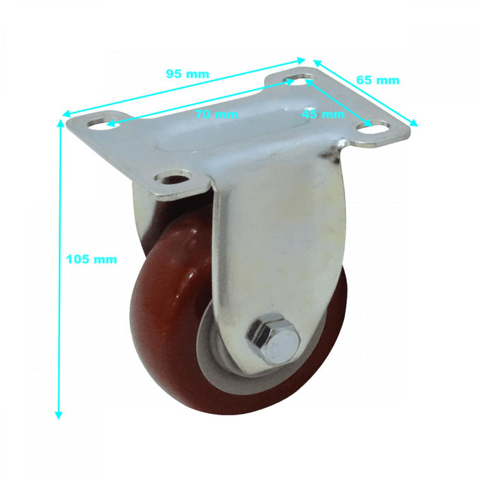 Rueda 3" Roja Fija Resistente 30Kg Clickbox