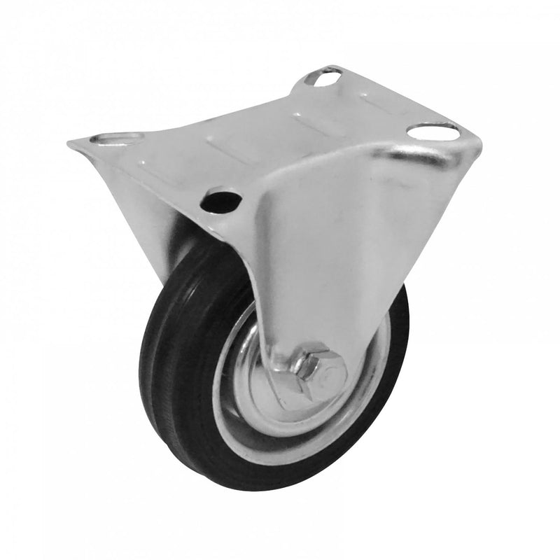 Rueda Fija 3" Negra Resistente 30Kg Clickbox