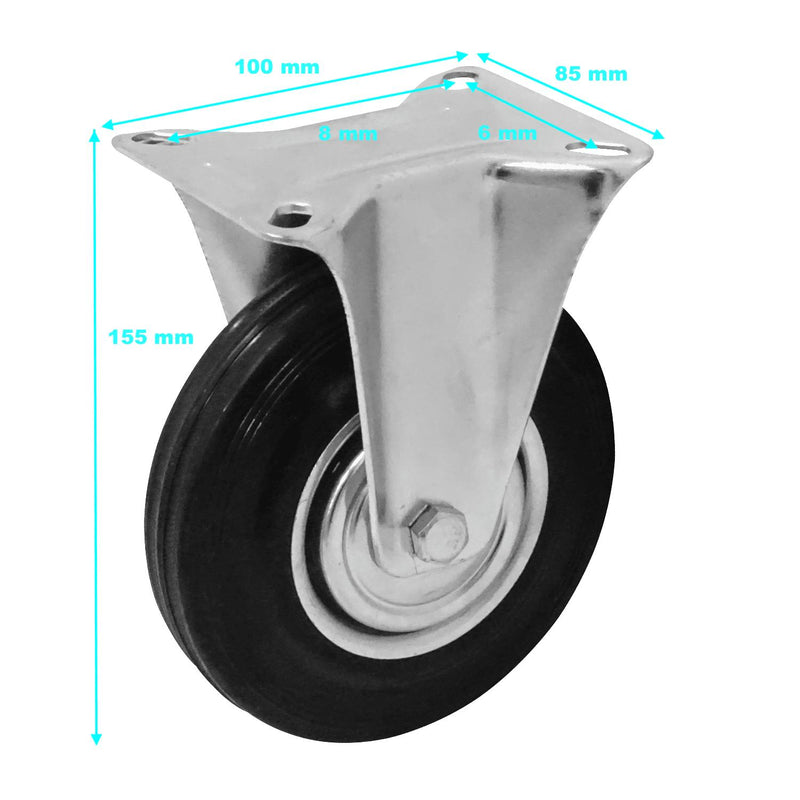 Rueda Fija 5" Negra Resistente 125Kg Clickbox