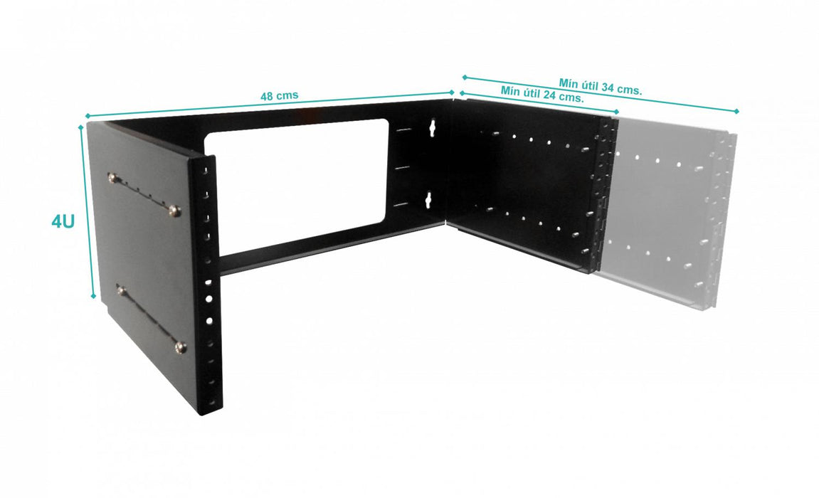 Soporte mural ajustable para 4U con Clickbox