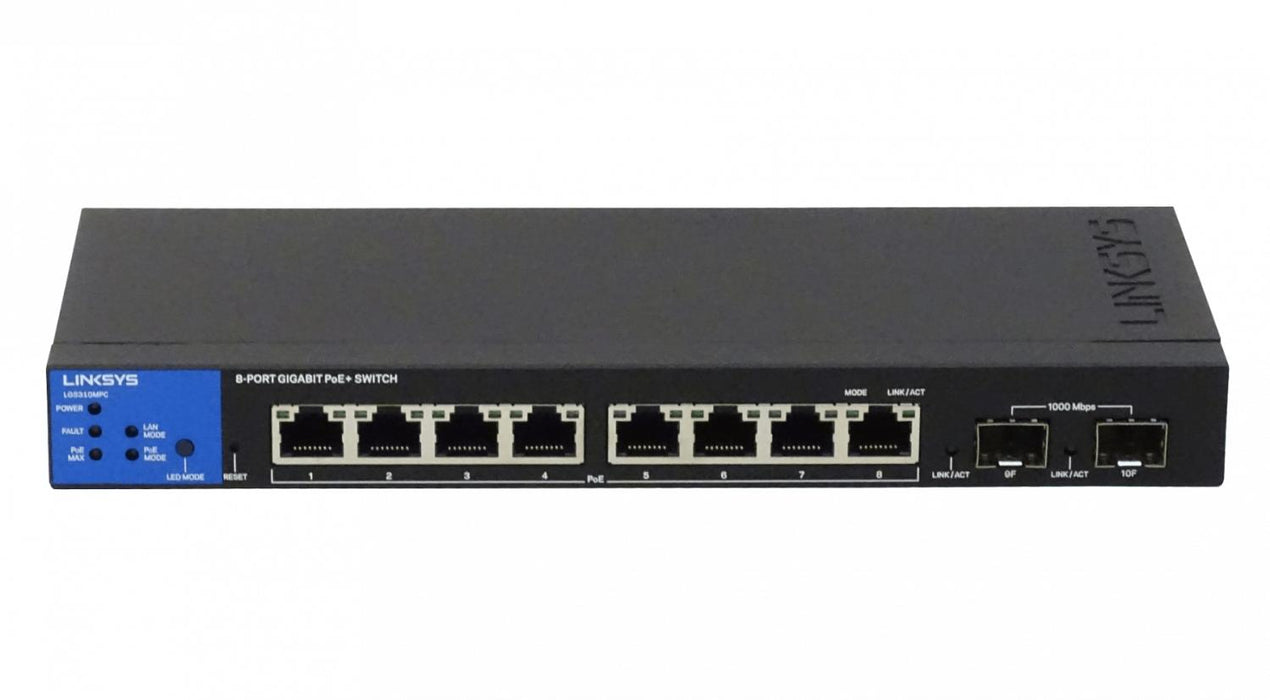 Switch administrable LINKSYS 8-1000-PoE+ 2-SFP Clickbox