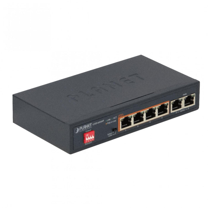 Switch PLANET 6-1000(4-PoE+af/at) 55W sin-Admin Clickbox