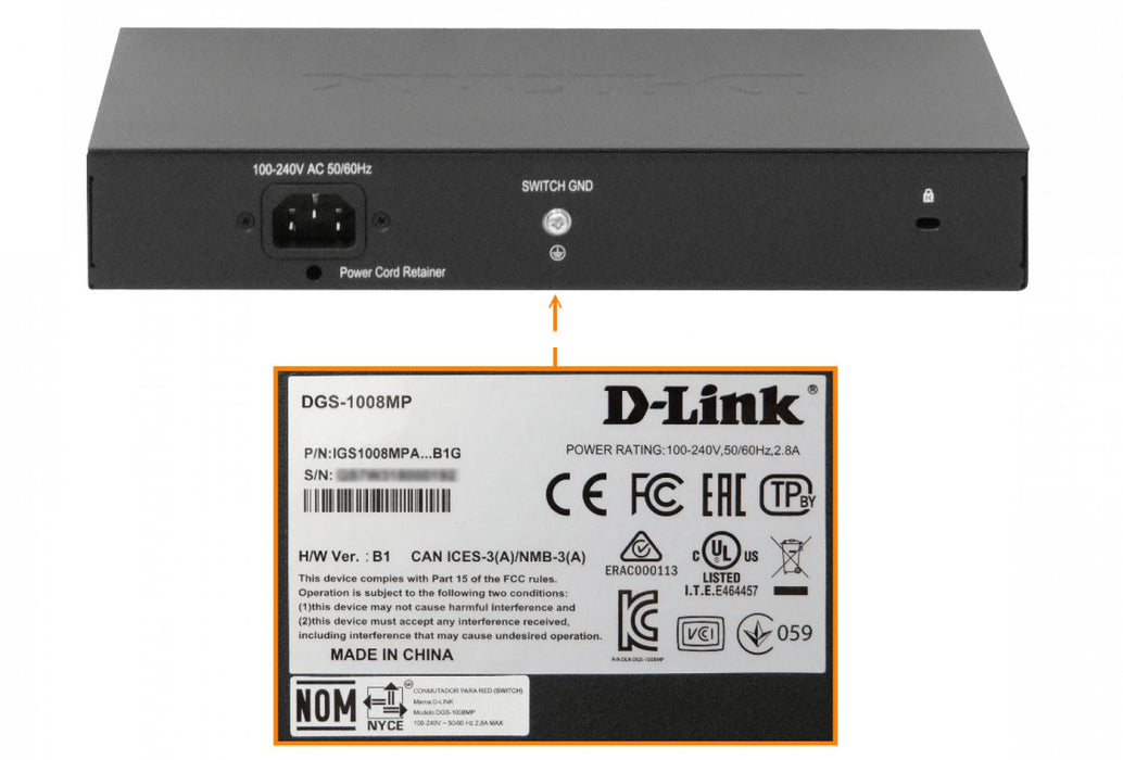 Switch PoE 8 puertos 1000 Mbps D-LINK 140W total Clickbox