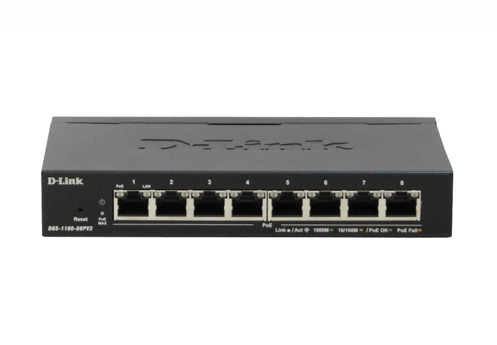 Switch PoE 8 Puertos 1000 Mbps D-LINK Smart, 48V Clickbox