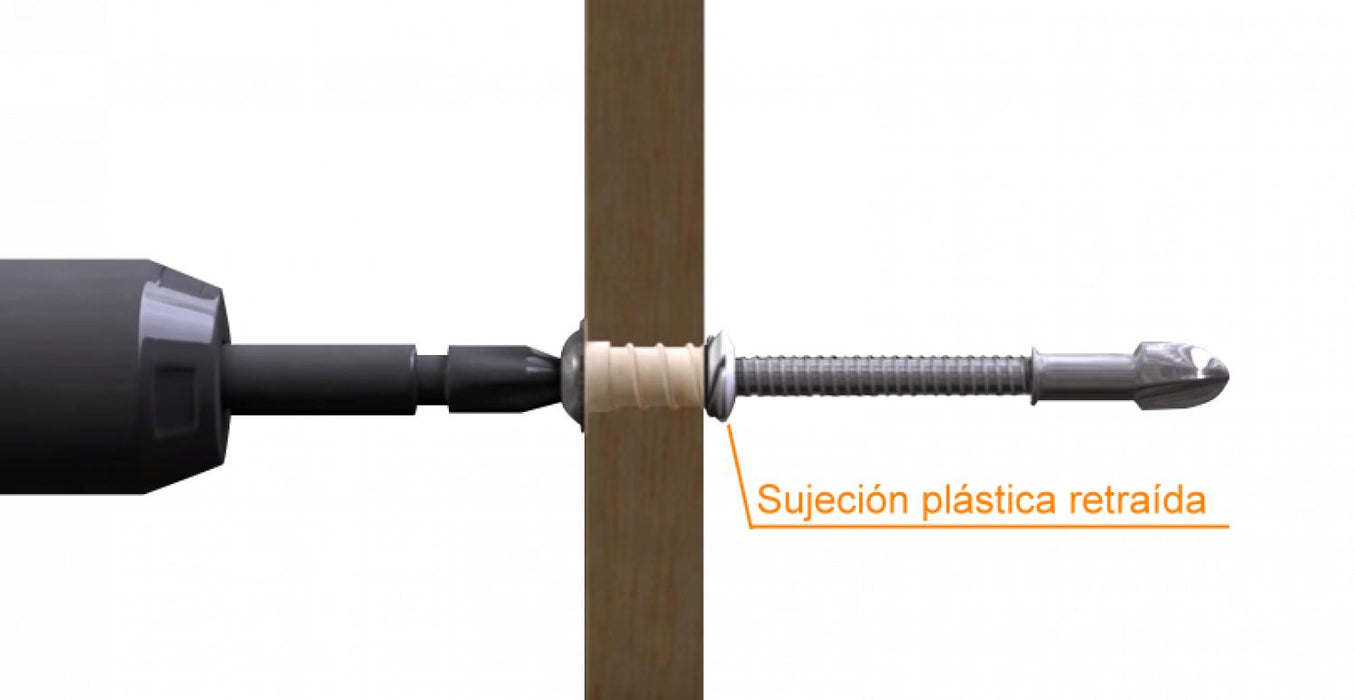 Tarugo autoperforante para instalación de Clickbox