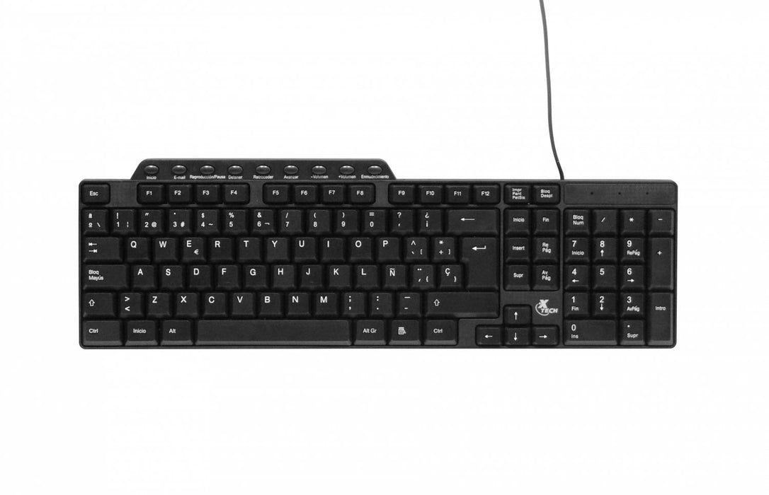 Teclado USB con cable de 120cm y diseño QWERTY en Clickbox