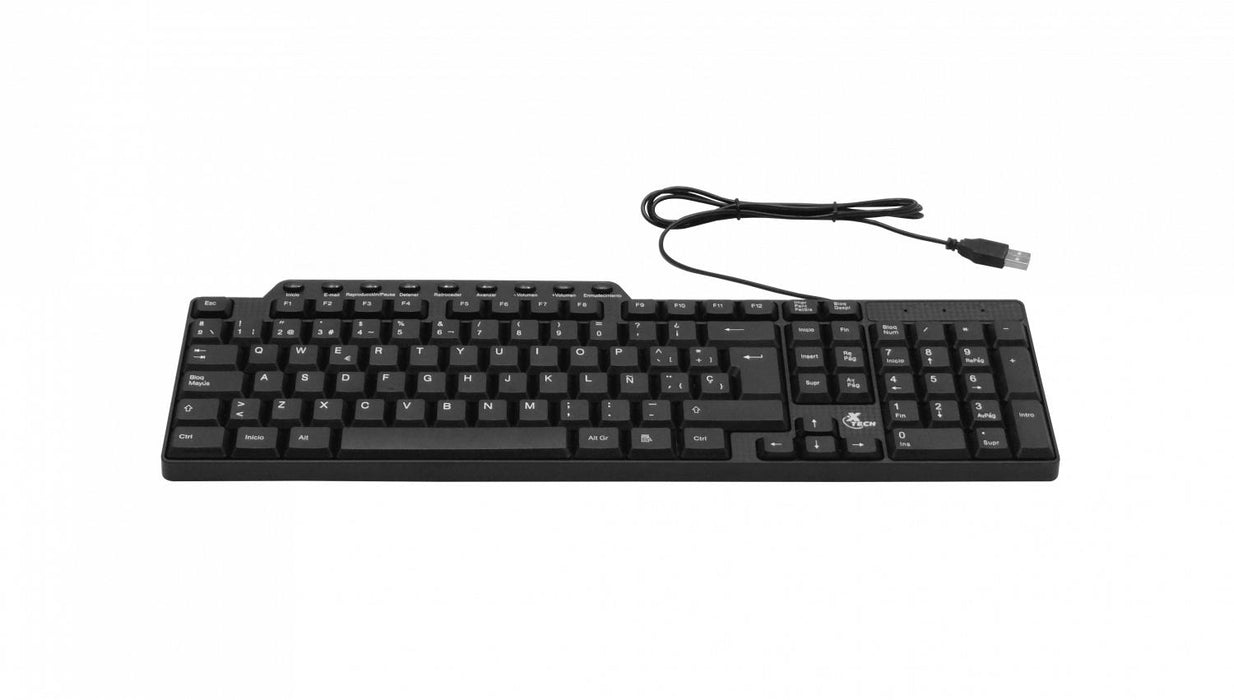 Teclado USB con cable de 120cm y diseño QWERTY en Clickbox