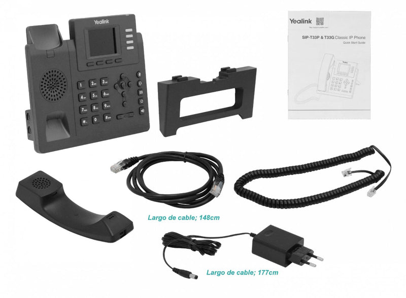 Telefono IP Yealink SIP-T33G 4-SIP 2-LAN-1000 Clickbox