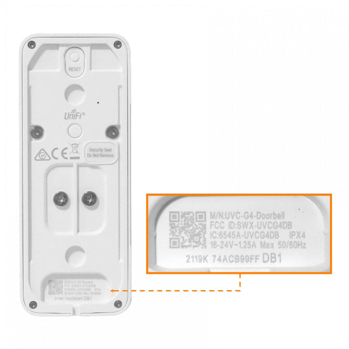 Timbre WiFi con cámara IP UBIQUITI req-WiFi, PIR, Clickbox