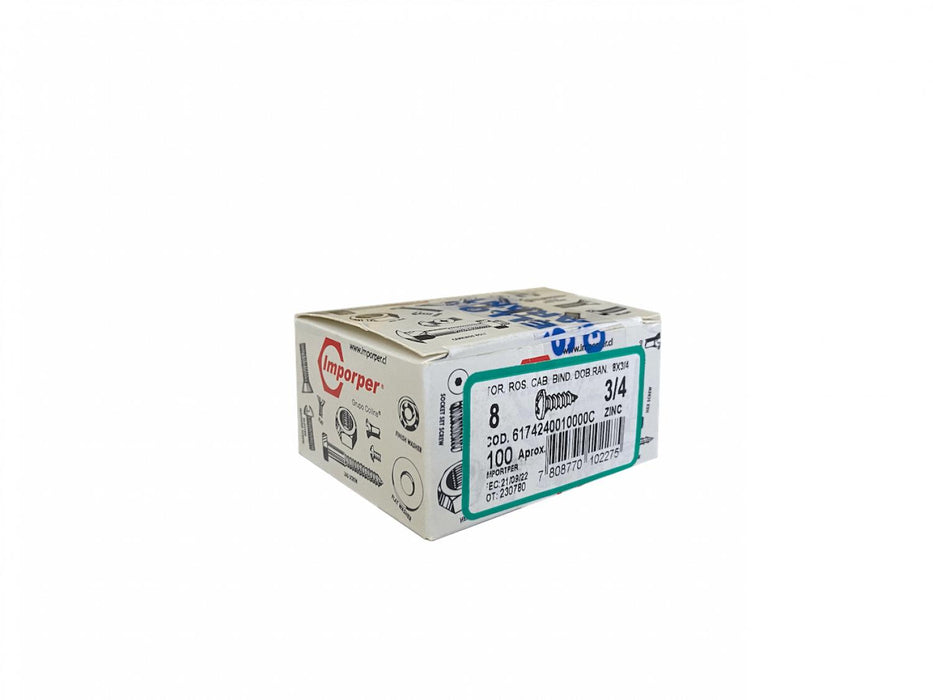 Tornillo Roscalata Zinc 8x3/4" 100 Unids Clickbox
