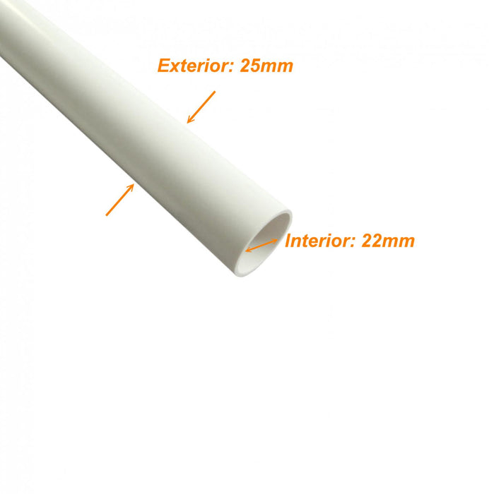 Tubo Conduit PVC Blanco 25mm x 1,4mm Clickbox