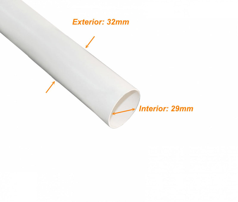 Tubo Conduit PVC Blanco 32mm x 1,5mm Clickbox