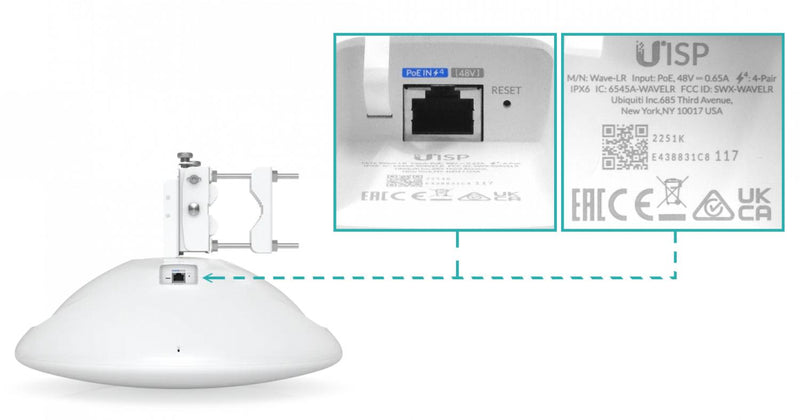 UBIQUITI 8km 46/22dBi 60/5GHz 1-1000 inc-48V Clickbox