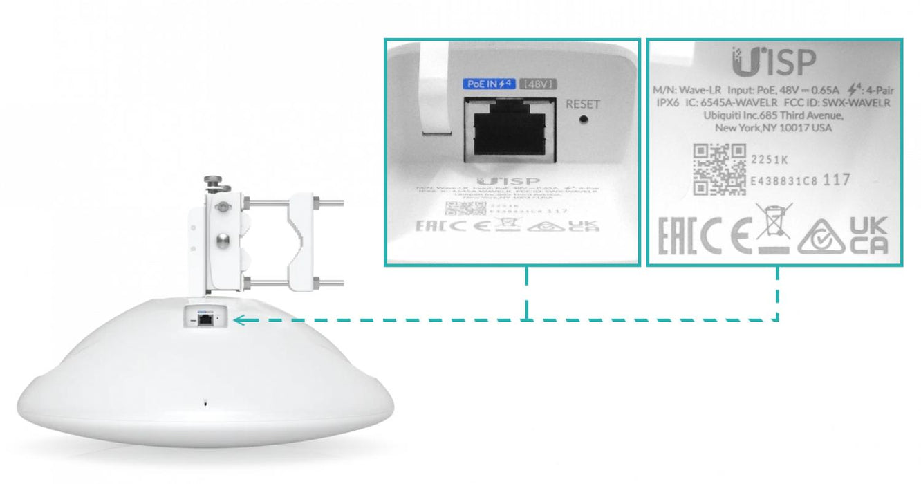 UBIQUITI 8km 46/22dBi 60/5GHz 1-1000 inc-48V Clickbox
