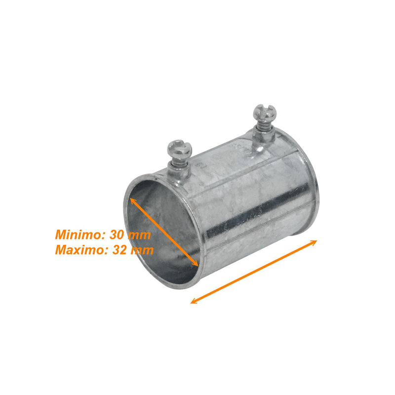 Unión de zinc de 32 mm para tubo rígido Clickbox