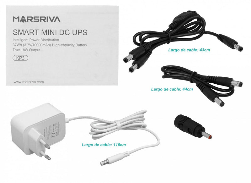 UPS DC 37Wh con Entrada 12V-2A y Salida USB/Plug Clickbox