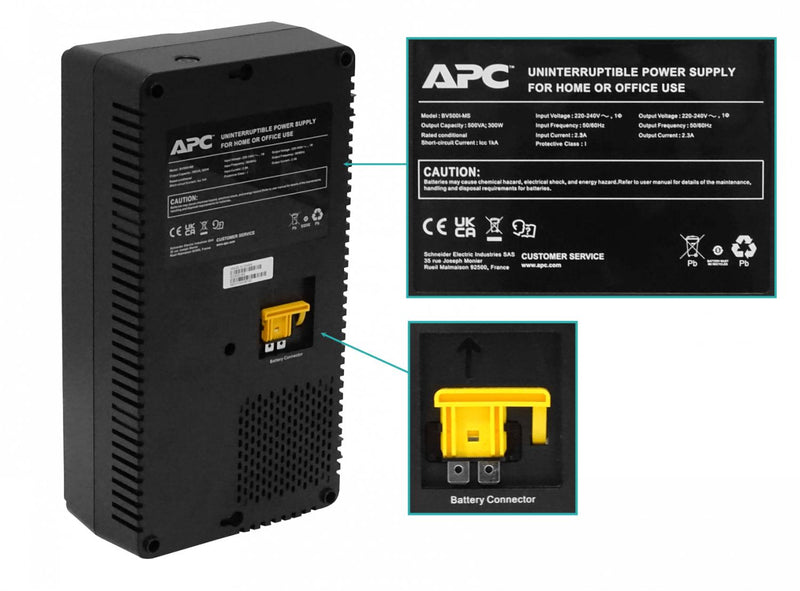 UPS Interactiva APC 500VA 300W 4 Salidas con AVR Clickbox