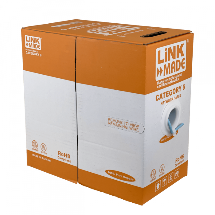 Caja Cable Cobre LINKMADE LSZH Azul CAT6 UTP 300mt Unifilar