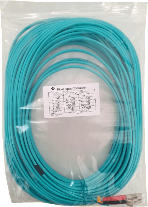Jumper de Fibra Óptica LC-LC OM3 Multimodo Duplex 25m 3.0mm 50/125µm LSZH