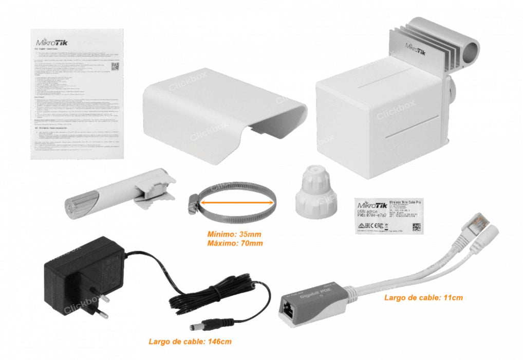 Router inalámbrico MikroTik 1UN 802.11ay 60GHz Clickbox
